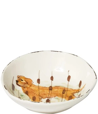VIETRI Festive Fall Wildlife Hunting Dog Pasta Bowl