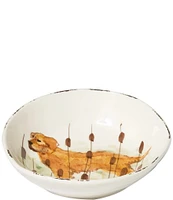 VIETRI Festive Fall Wildlife Hunting Dog Pasta Bowl