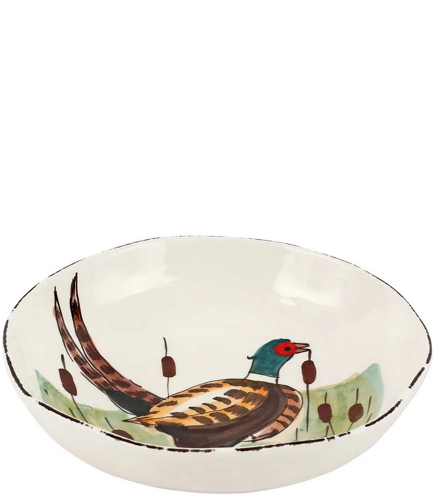 VIETRI Festive Fall Wildlife Pheasant Pasta Bowl