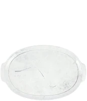 VIETRI Florentine Wooden Accessories Marble Handled Medium Oval Tray