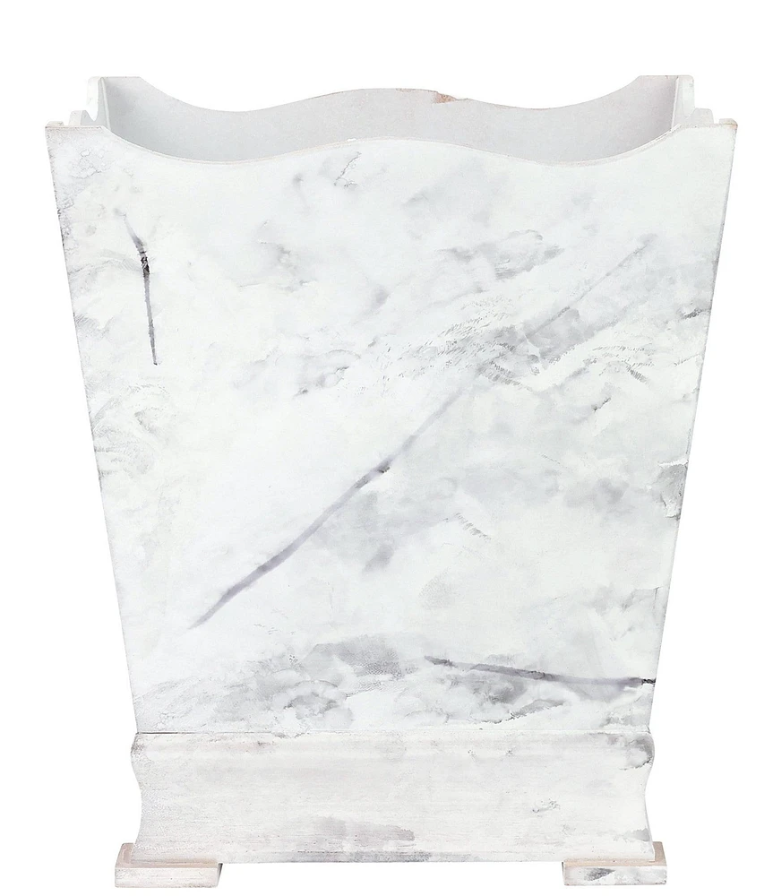 VIETRI Florentine Wooden Accessories Marble Wastebasket