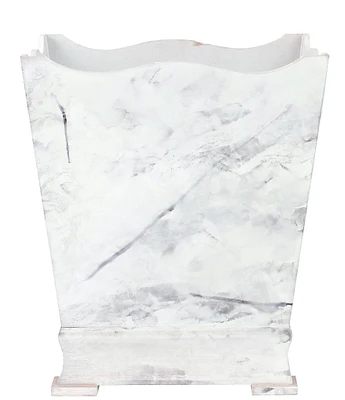 VIETRI Florentine Wooden Accessories Marble Wastebasket
