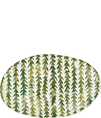 VIETRI Foresta Primavera Leaves Small Oval Platter