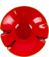 VIETRI Holiday Glass Small Ruffled Bowl