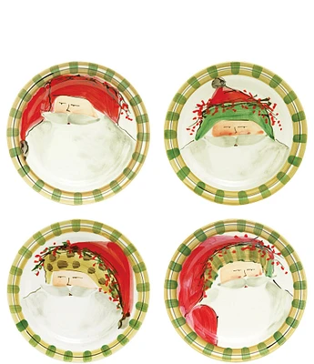 VIETRI Holiday Old St Nick Assorted Dinner Plates, Set of 4