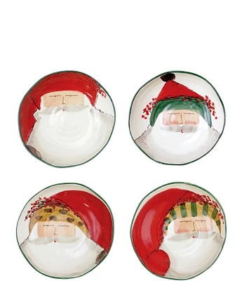 VIETRI Holiday Old St. Nick Assorted Pasta Bowls, Set of 4