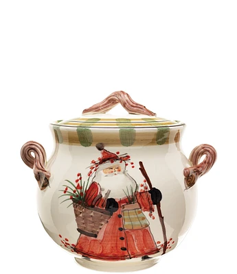 VIETRI Holiday Old St. Nick Biscotti Jar