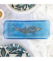 VIETRI Isola Glass Fish Rectangular Tray