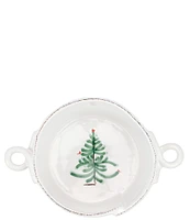 VIETRI Lastra Holiday Collection Christmas Tree Small Handled Bowl