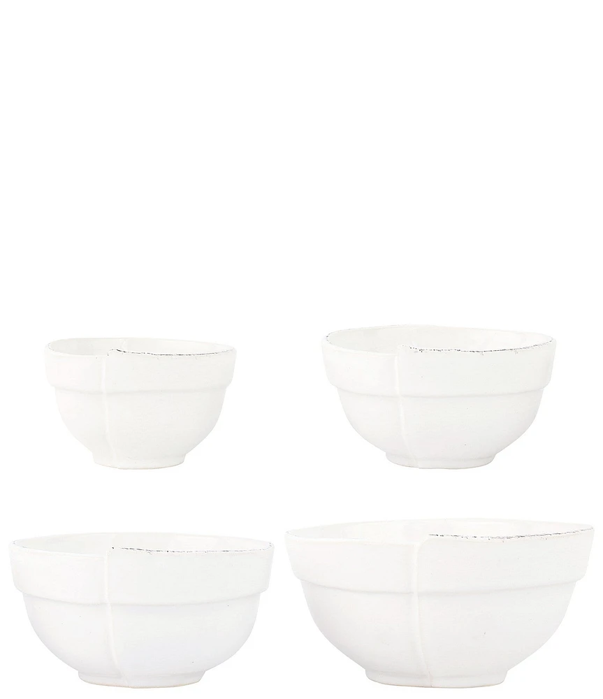 VIETRI Lastra White Assorted Prepping Bowls - Set of 4