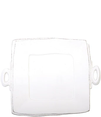 VIETRI Lastra White Handled Square Platter