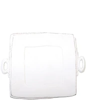 VIETRI Lastra White Handled Square Platter