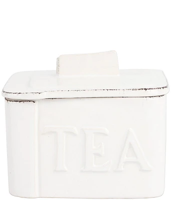 VIETRI Lastra White Tea Canister