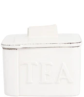 VIETRI Lastra White Tea Canister