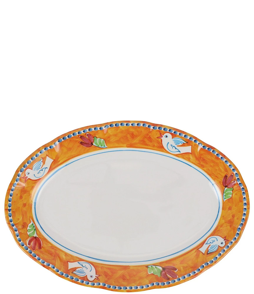 VIETRI Melamine Campagna Uccello Bird Print Oval Platter