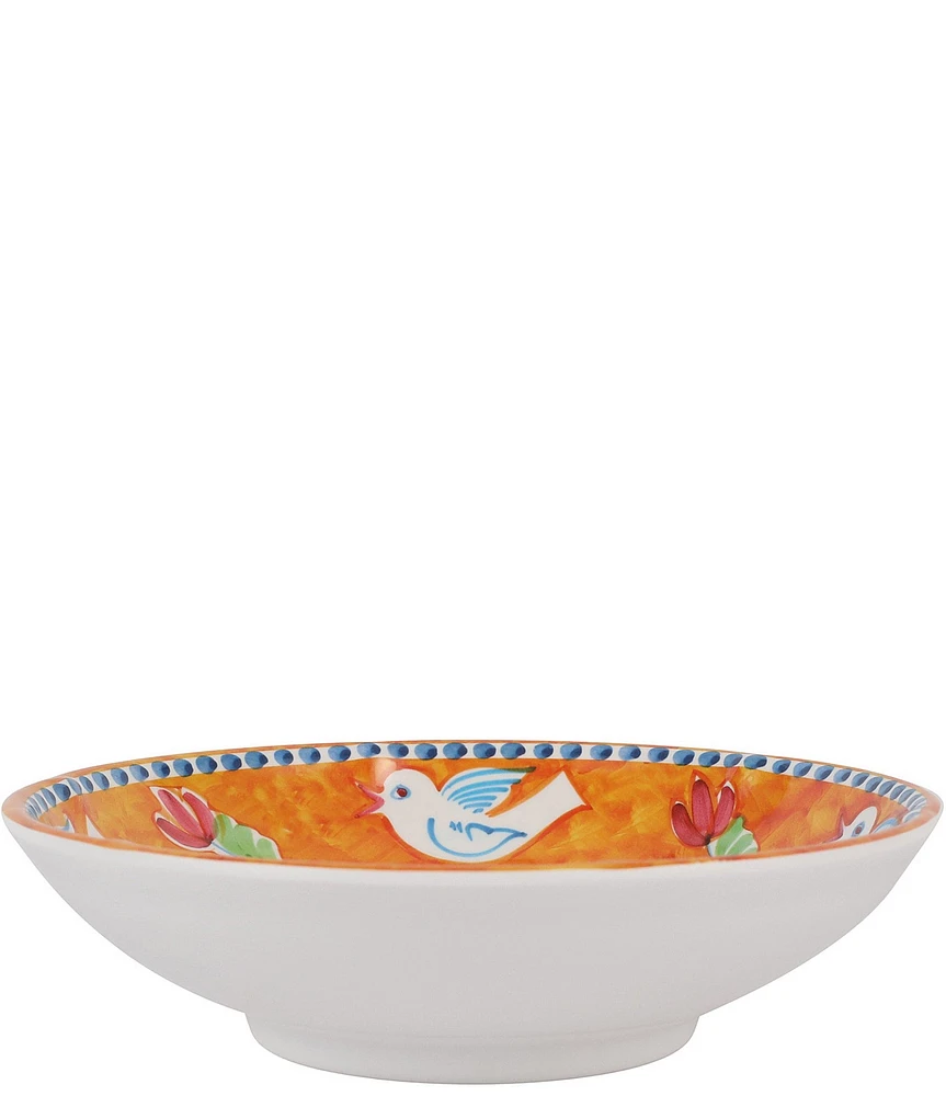 VIETRI Melamine Campagna Uccello Bird Print Pasta Bowl