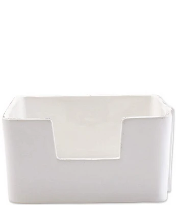 VIETRI Melamine Lastra White Cocktail Napkin Holder