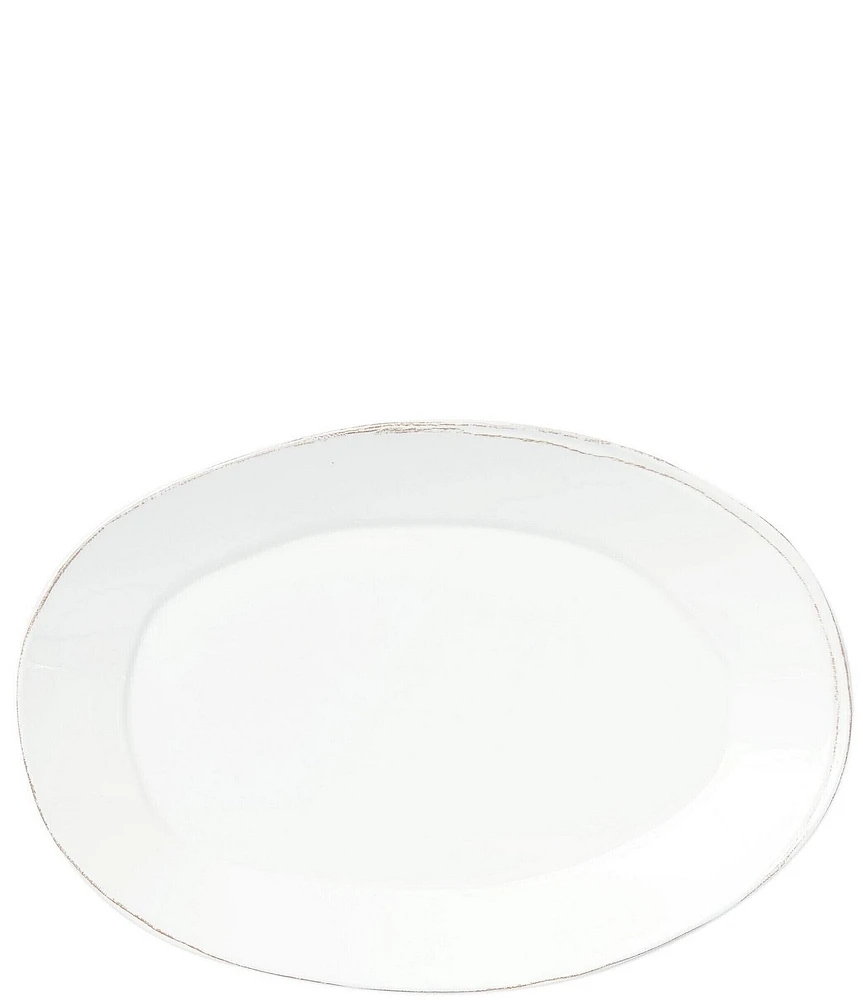 VIETRI Melamine Lastra White Oval Platter