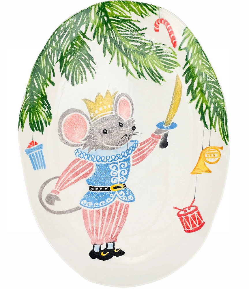 VIETRI Nutcrackers Mouse King Medium Oval Platter