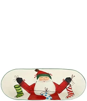 VIETRI Old St. Nick Bread Server with Stockings