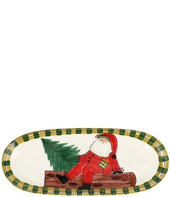 VIETRI Old St. Nick Large Narrow Oval Platter