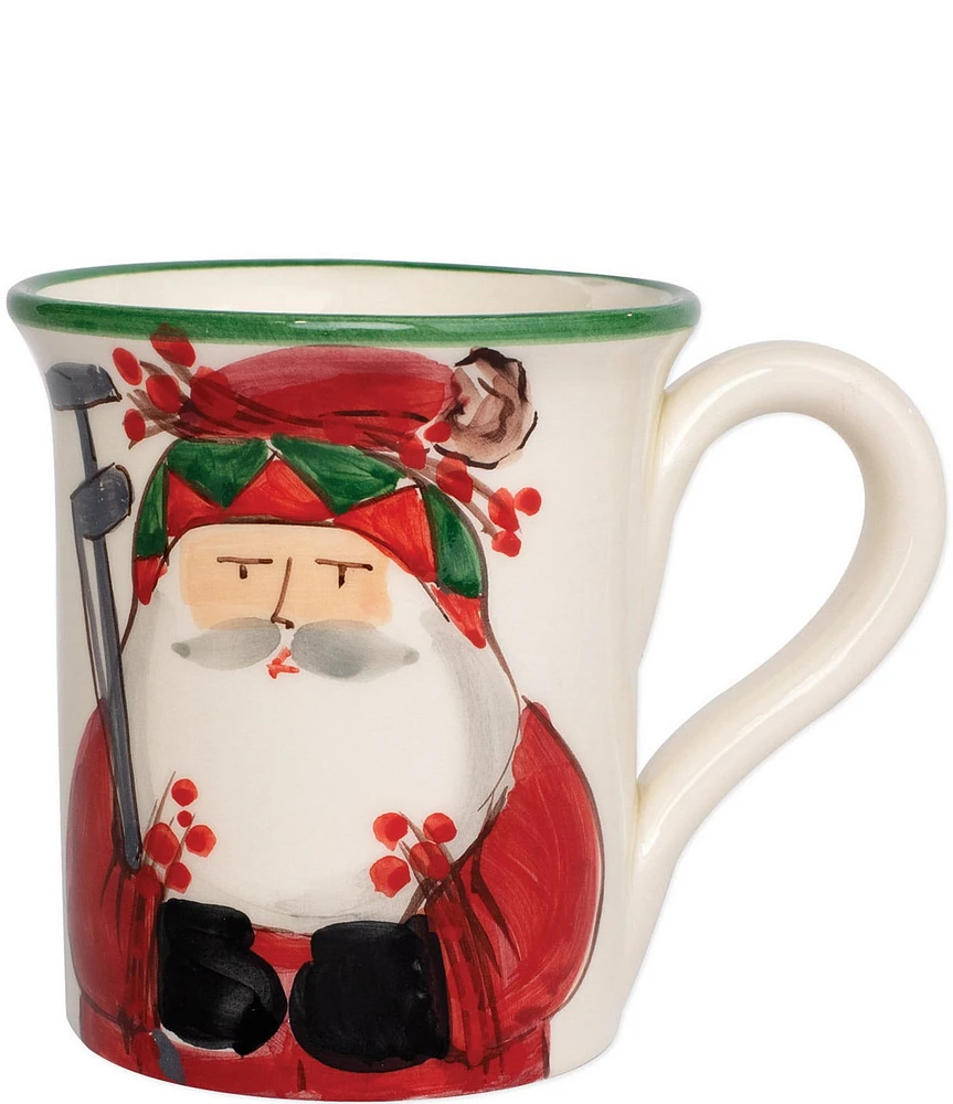 VIETRI Old St. Nick Hand-Painted Golfing Mug