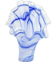 VIETRI Onda Glass Cobalt Fanned Vase