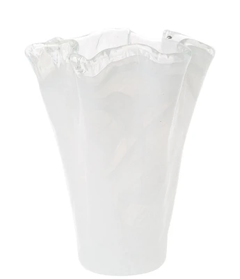 VIETRI Onda Glass White Medium Vase