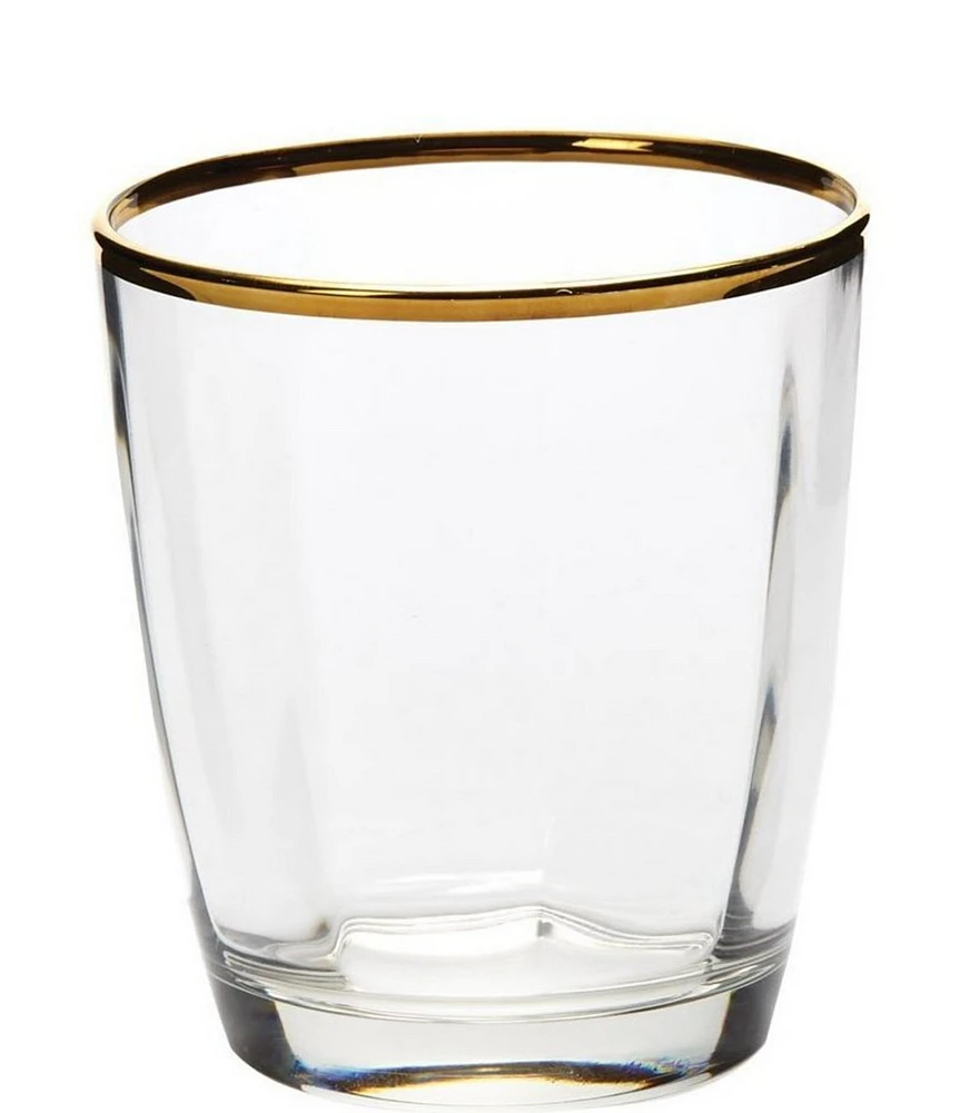 VIETRI Optical Gold Double Old-Fashion Glass