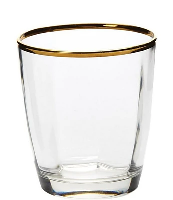 VIETRI Optical Gold Double Old-Fashion Glass