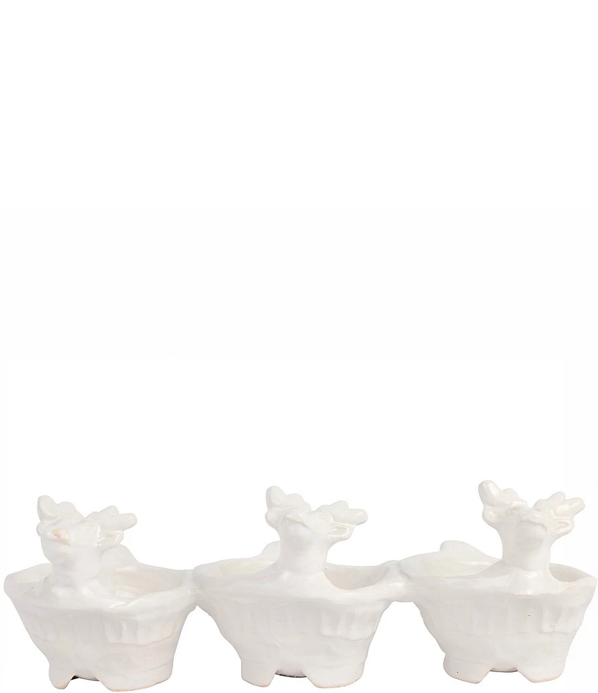 VIETRI Pietra Natale Figural Deer Three-Part Server