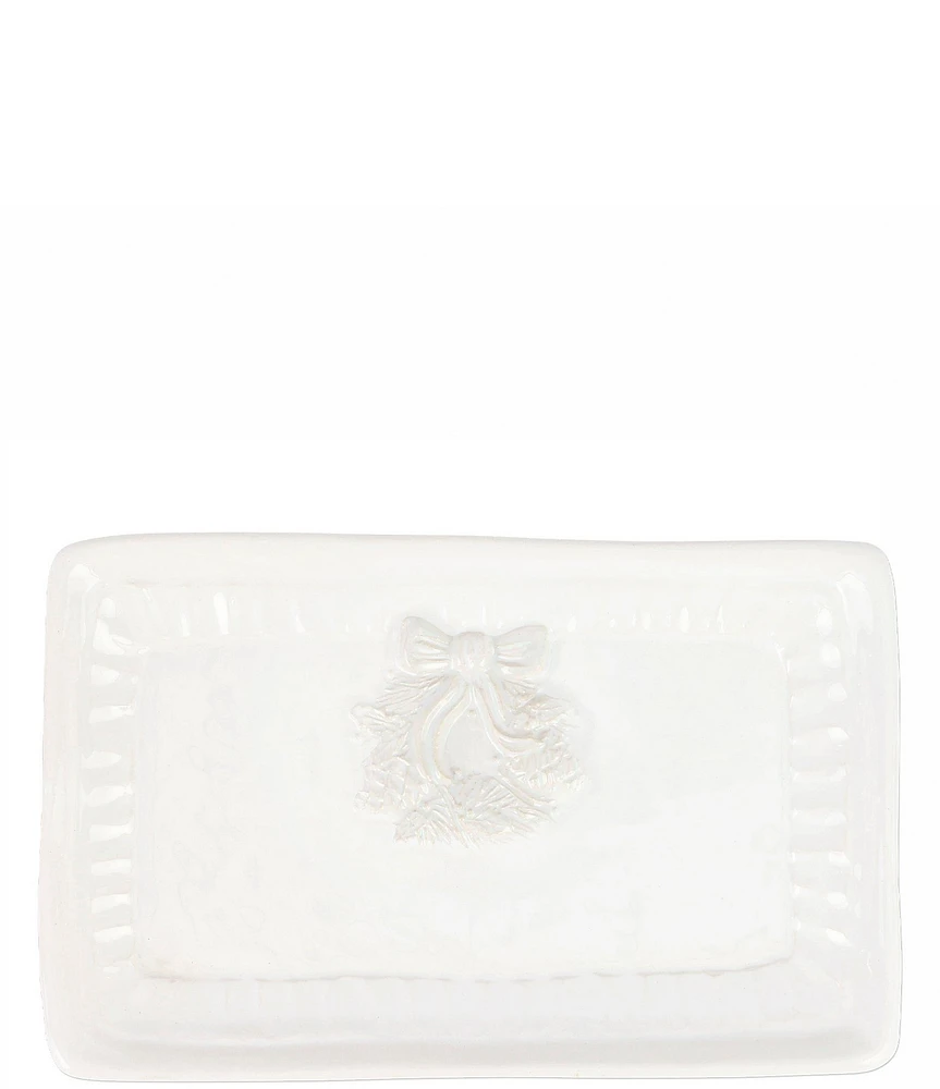 VIETRI Pietra Natale Wreath Rectangular Tray