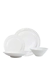 Vietri Pietra Serena Collection White 4-Piece Place Setting