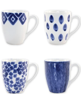 VIETRI Santorini Assorted Mugs Set of 4