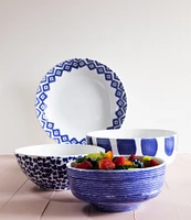 VIETRI Santorini Dot Large Footed Serving Bowl