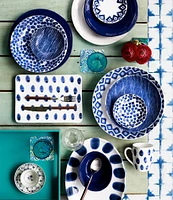 VIETRI Santorini Dot Small Oval Platter