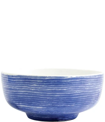 VIETRI Santorni Stripe Medium Footed Serving Bowl