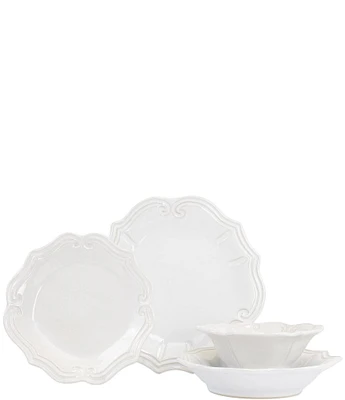 VIETRI Sinc Incanto Stone White Baroque Four-Piece Place Setting