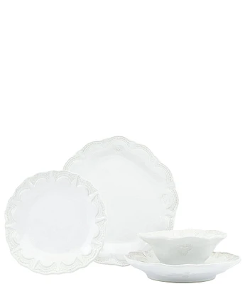 VIETRI Sinc Incanto Stone White Lace Four-Piece Place Setting