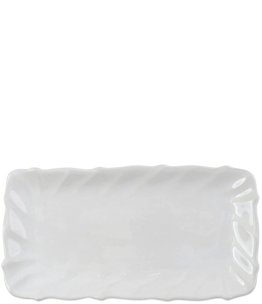 VIETRI Sinc Incanto Stone White Ruffle Rectangular Tray