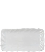 VIETRI Sinc Incanto Stone White Ruffle Rectangular Tray