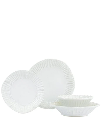 VIETRI Sinc Incanto Stone White Stripe 4-Piece Place Setting