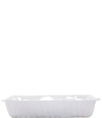 VIETRI Sinc Incanto Stone White Stripe Rectangular Baking Dish