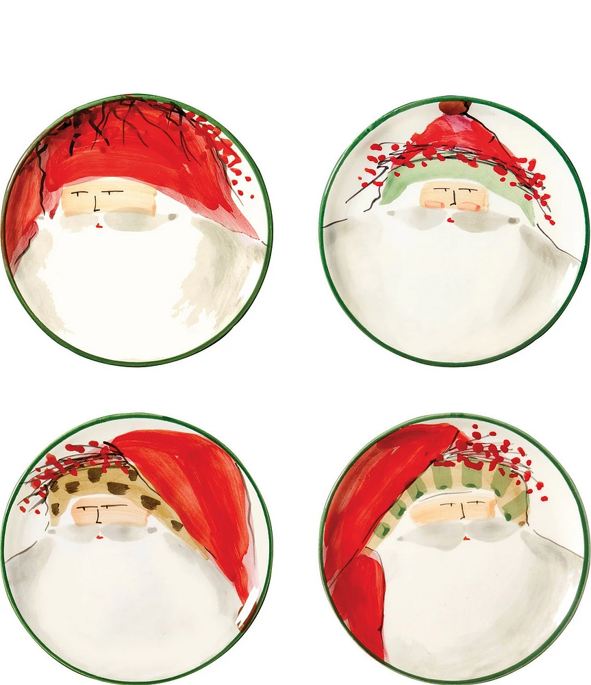 VIETRI St. Nick Assorted Canape Plates - Set of 4