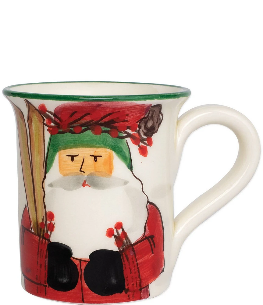 VIETRI St. Nick Hand-Painted Skiing Mug