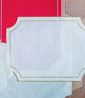 VIETRI Tessuti Ivory Rectangular Placemats with White Stitching, Set of 4