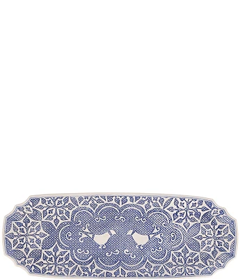 VIETRI Uccello Blue Long Oval Platter