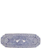 VIETRI Uccello Blue Long Oval Platter