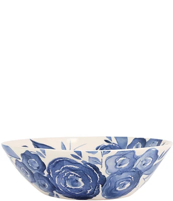 VIETRI Viva by VIETRI Blue Camellia Shallow Serving Bowl