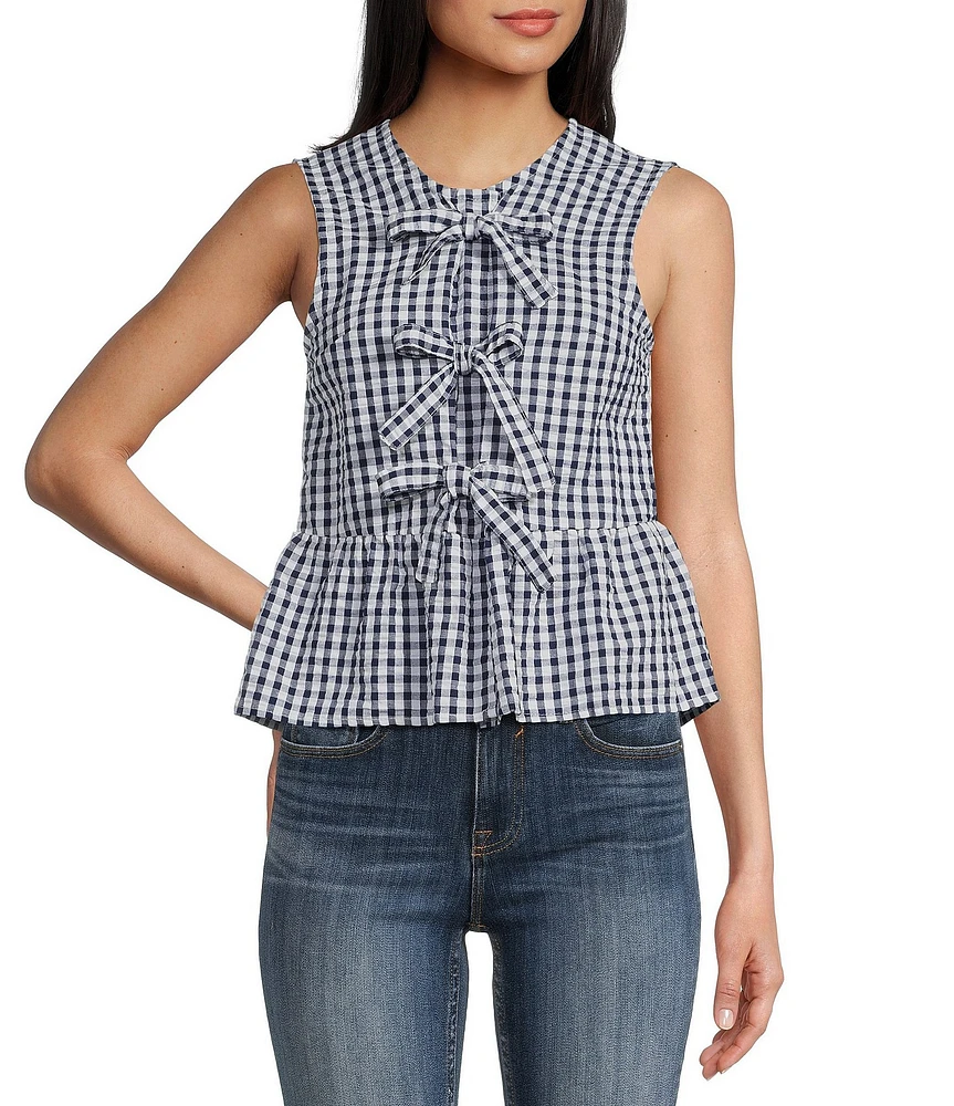 Vigoss Gingham Sleeveless Top